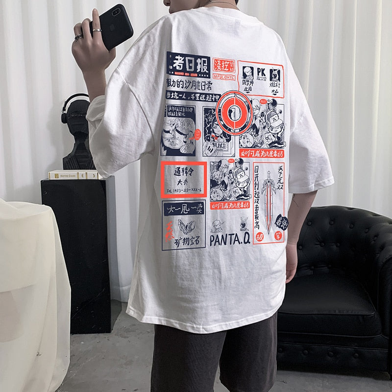 Anime Print Oversized T-Shirt
